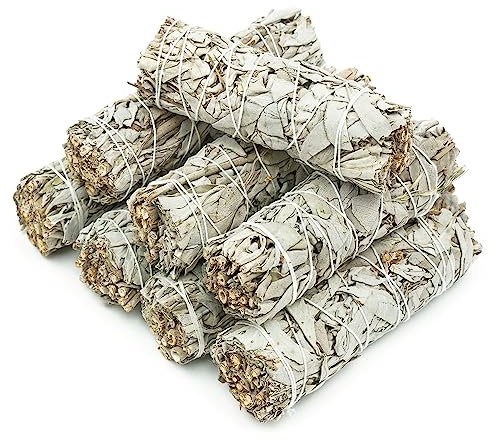 MUT22 8 Salvia Blanca Sagrada para Quemar, Hierba de Purificación y Armonía, Salvia Apiana 100% Natural, Ideal para Limpieza Espiritual y Rituales Energéticos