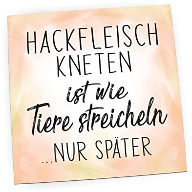 Pin, Kühlschrankmagnet mit Sprüchen | (Hackfleisch kneten)