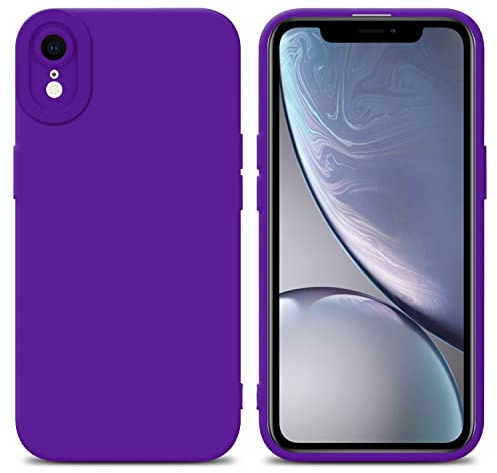 Cadorabo Hülle kompatibel mit Apple iPhone XR Schutzhülle TPU Silikon Case Liquid Design mit Kameraschutz Slim Kratzfest Weiche Gummi mit Rundumschutz Case Hülle für iPhone XR in Lila