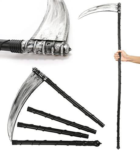 Travestimento da falce di Halloween, confezione da 1, accessorio per costume da triste mietitore, per adulti, 154 cm, accessorio per travestimento di Halloween