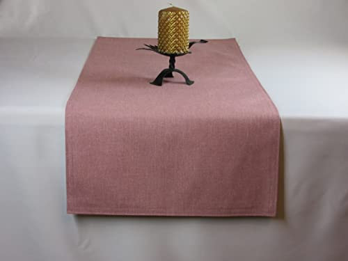 Tischläufer | Altrosa - Eckig - 40x140cm | Tischband | Mitteldecke | Leinen-Optik | Lotus-Effekt | Schmutzabweisend