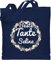 Baumwolltasche - Beste Tante - Boho Blumenkranz mit Name - Unisize - Navy Blau - baumwoll taschen geschenke für tanten jutebeutel lange henkel tote leinenbeutel baumwolle personalisierte tasche