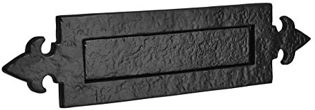 Old Hill Ironworks 370mm x 95mm Antique Fleur de LYS Letter Plate - Black