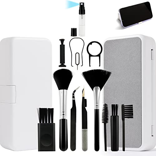 18-in-1 Laptop Keyboard Cleaner Cleaning Kit, Electronics Screen Cleaner Repair Tool with Earbud Cleaner Pen,Brush Tool,Camera Lens Pen,Suit for Electronic/MacBook/Phone/iPad/PC,with Phone Holder