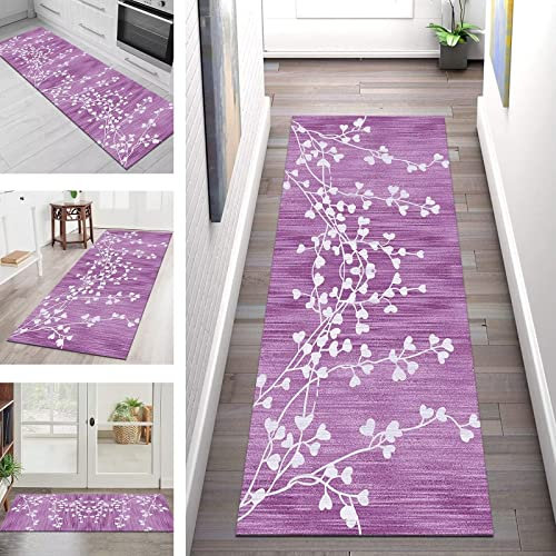 Teppich Läufer Lang Flur Küche rutschfest Teppichmatten Küchenläufer Modern waschbar Flurteppich 90X120CM Rosa 3D Teppichläufer Küchenteppich Meterware Esszimmer Schlafzimmer Wohnzimmer Matten