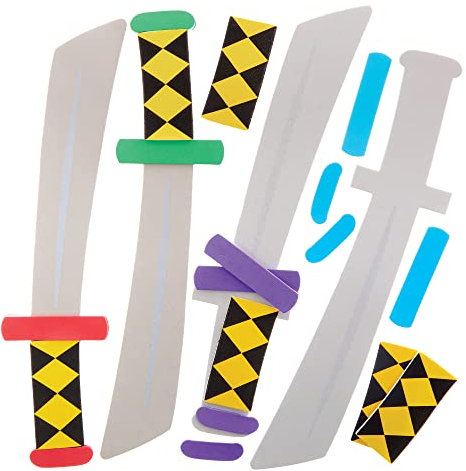 Baker Ross FX854 Ninja Samurai Sword Bausätze - 4er-Packung, Verkleidung und Kostümierung für Kunst und Handwerk