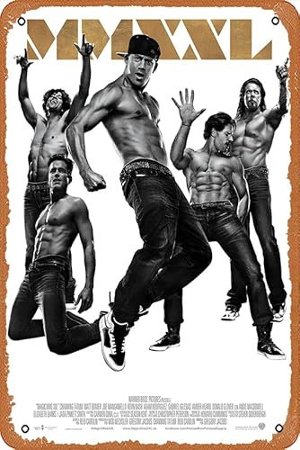 Magic Mike XXL Filmposter Druck Blechmalerei Blechschild Metallschild Vintage Metall Poster Home Wanddekoration Mehrfarbig, 20,3 x 30,5 cm