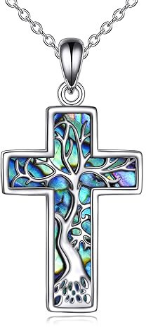 YFN Collana da donna in argento Sterling con ciondolo a forma di albero della vita, con ciondolo a forma di albero della vita, per uomo e donna, regalo cristiano, Argento sterling, Non Applicabile