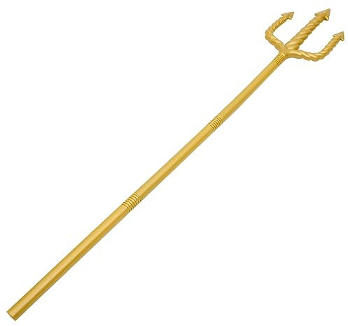 Gadpiparty Goldene Halloween-Dekorationen Teufel-Kostüm-Zubehör Teufel-Heugabel Teufel-Dämonen-Requisite Abnehmbare Heugabel Dreizack-Zubehör Partyzubehör