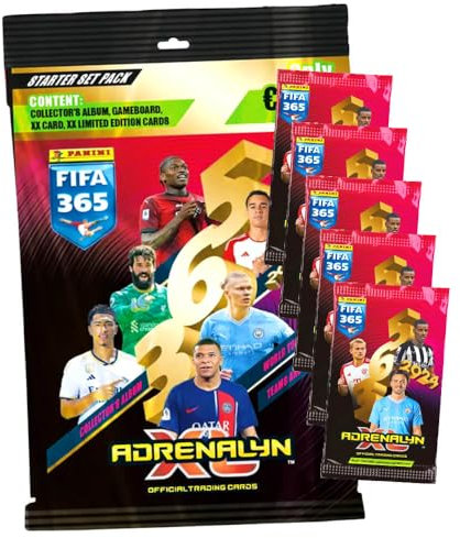 Panini Fifa 365 Karten 2024 - Trading Cards - 1 Starter + 5 Booster Sammelkarten