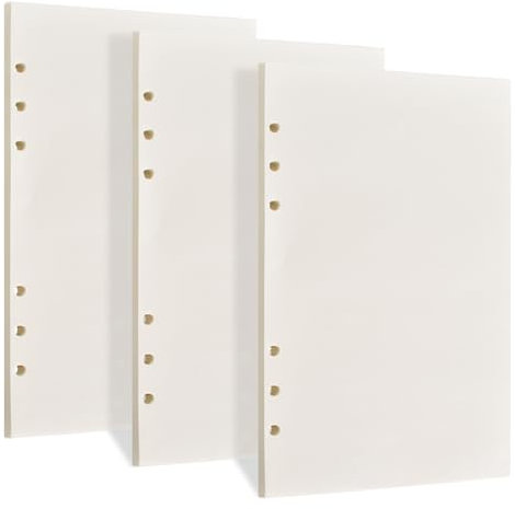 A5 Nachfüllpapier, 135 Blätter A5 Papier 6 Löcher Nachfülleinlagen Loose Notizpapier, Ordnerfüllpapier Grid Paper 100GSM Dickes Nachfüllpapier für Notizbuch Tagbuch Skizze Malerei (Leere)