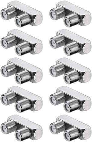 10x Perfect F-Verbinder, U-Form, F-Buchse > F-Buchse, SAT-Adapter für Satellitenkabel BZW. Koaxialkabel, 10 Stück