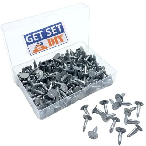 Galvanised Clout Nails 13mm - Roofing Felt Tacks for Shed Roof 200g - Heavy Duty Felt Nails for Securing Shed Roof Felt in a Handy Plastic Case