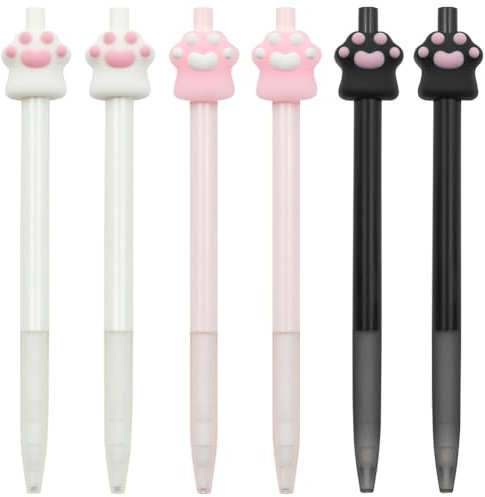 Geluode 6 Stück Cat Paw Druckbleistift, Niedliche Katzenpresse Automatische Druckbleistifte für Büro Schulbedarf, 0,5 mm