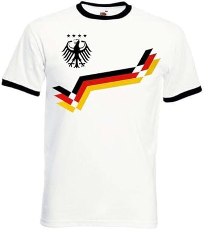 Herren T-Shirt Deutschland Retro Trikot Fußball - Weiß 3XL