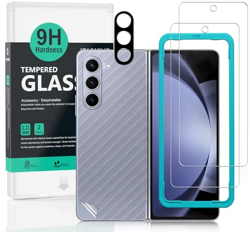 Ibywind 2 Pack Screen Protector For Samsung Galaxy Z Fold 6 5G,9H Hardness Tempered Glass[Military-Grade Protection],With 1Pc Camera Lens Protector,1Pc Back Cover,[Anti-Scratch][Anti-Shatter]