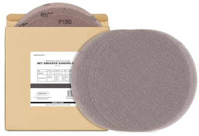 Mesh Abrasive 9 inch Drywall Sander Sandpaper, Dust-Free Hook and Loop Drywall Sanding Disc (180 grit - 10pcs)