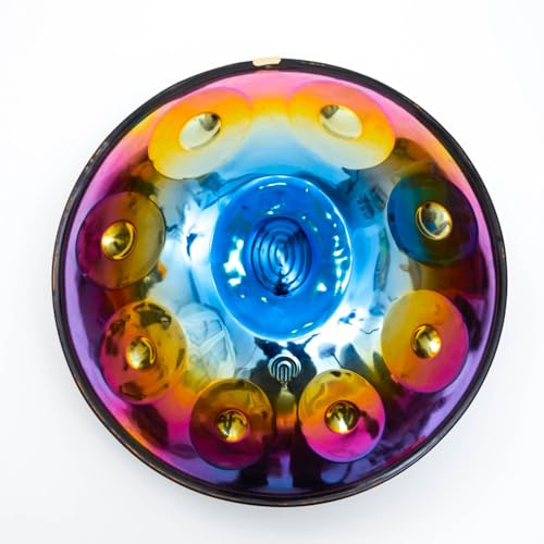 Arsha Handpan von Arsha Titanium B-Klasse Regenbogenfarben, D-Moll mit Tragetasche