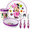 Ensemble de vaisselle Minnie Mouse réutilisable 6 pièces pour enfants - Assiette, bol, tasse, couteau, fourchette, cuillère - Vaisselle pour enfants de Disney - Multicolore - Caricature