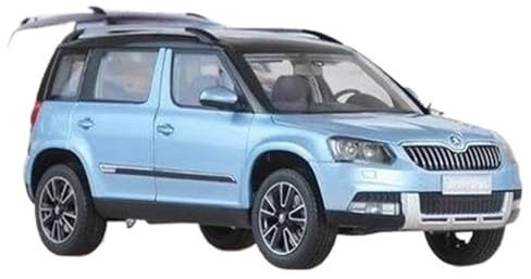 CUTSUGOK maßstabsgetreues Auto 1:18 for Maßstab Skoda YETI Geländewagen SUV Legierung Auto Modell Sammlung Ornamente Fahrzeug Modellfahrzeug zum Sammeln(Blue)