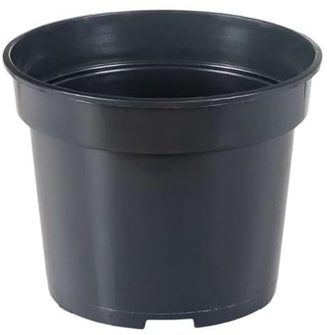 Muddy Hands Black Plastic Plant Pots Small Large Outdoor Garden Round Flower Herb Planters (Made from 100% Recycled Plastic) (2, 4 Litre)