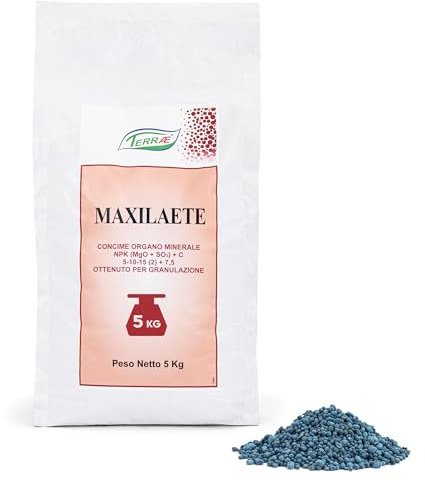 TERRAÉ Concime Prato Primavera 5KG - 165m² | Fertilizzante Prato Erboso Fitto | Antimuschio per Prato Sano | Concime Granulare Lenta Cessione per Tappeto Verde Rigoglioso | Concime NPK Prato Azotato