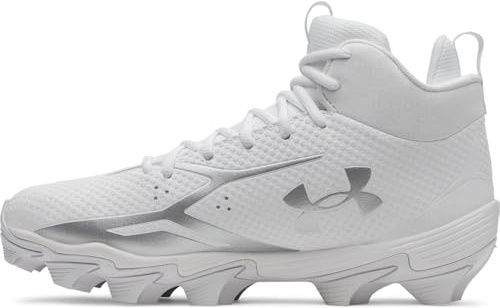 Under Armour Men's Spotlight Hammer Football Cleats, (100) White/Metallic Silver/Metallic Silver, 7, US