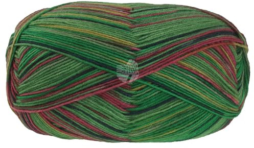 LANA GROSSA Meilenweit Caprese | Sockenklassiker, bedruckt und waschmaschinenfest | Handstrickgarn aus 80% Schurwolle & 20% Polyamid | 100g Wolle zum Stricken & Häkeln | 420m Garn FB 7037