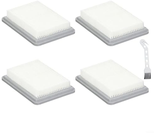 Flachfaltenfilter kompatibel mit Bosch für UniversalVac 18 Akku-Staubsauger, Ersatzteile mit Vorfiltersystem und Reinigungsbürste für effiziente Staubsammlung (4 Stück)