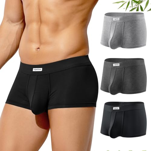 Arjen Kroos Boxer Bambou Homme Lot de 3 Calecon Homme sans Étiquette, Respirant, Doux et Extensible