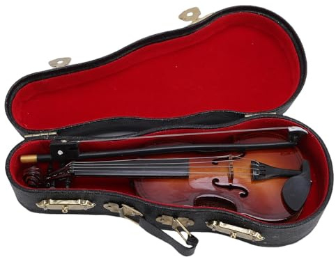 Niiyen Mini Musikinstrument Geige 14cm Basswood Miniatur Geige dekorativ