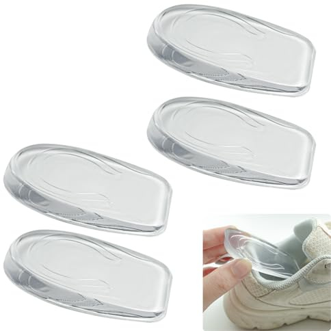 2 Paires Talonnettes en Talonnette Semelle Talon Semelles Chaussures Gel 1CM Epine Calcaneenne Silicone Talonette Antichoc Rehaussante Talonettes Rehaussantes Homme Femme Tendon D'achille en Gel U