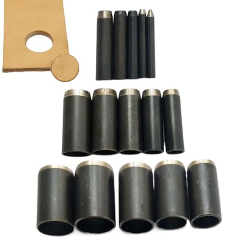 Lochstempel-Set für Leder | 15 Stück Werkzeug zum Bohren | Lochstanzer für Uhrmacher | Handwerksprojekte aus Leder