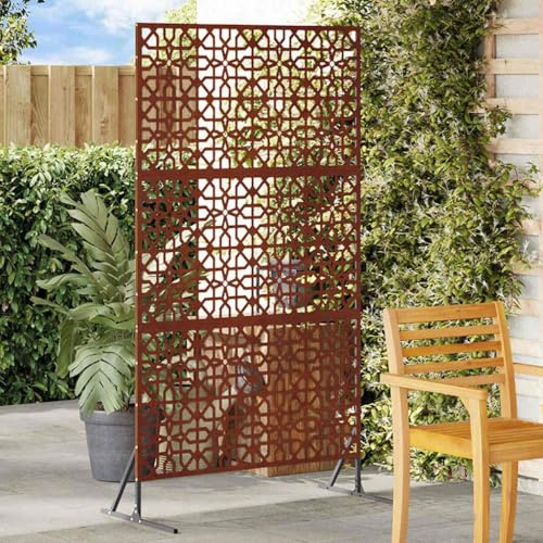 Garten Sichtschutz Grau 100 x 50 x 180 cm Wetterfester Stahl Sichtschutzzaun für Terrasse und Außenbereich Modernes Design Privatsphäre Schutz