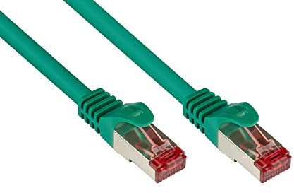 Good Connections 8060-002 Cable de par trenzado, Cat. 6, Ethernet, LAN, con manguito protector verde verde 20 m