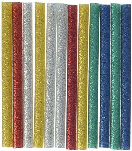 Rayher Stick Colla Glitterata, Ø 7 Mm / 100 Mm, Assortiti, P. Minipistola A Caldo, Bus.Blis. 12Pz, 3333649