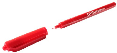 White Box Fineliner 0.4mm Nib Red [Pack of 10]