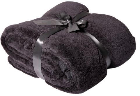 Viva XL Microfaserdecke Kuscheldecke Tagesdecke, 150x200 cm, SCHWARZ