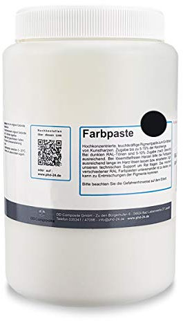 DD Composite Farbpaste 1kg schwarz RAL 9005 Pigment hochkonzentriert für Kunstharze Epoxidharz Resin Polyesterharz Gießharz farbintensiv deckend