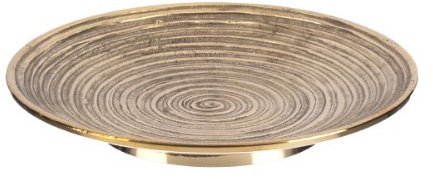 Kerzenteller Spiral Design Messing Gold für bis Ø 10 cm Kerzen