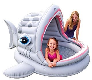 Intex Roarin' Shark Shade Pool - Kinder Aufstellpool - Planschbecken - 201 x 198 x 109 cm - Für 2+ Jahre