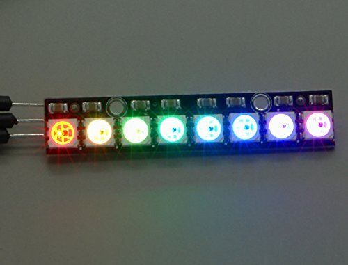 BerryBase 8 RGB NeoPixel LED Ring, NeoPixel Stick mit 8 WS2812 5050 RGB LEDs für Arduino Raspberry Pi