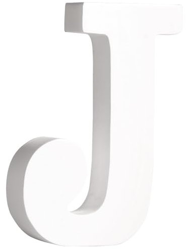 Rayher 62661000 MDF- Buchstabe J, weiß, 11 cm, Stärke 2 cm, 3D-Buchstaben Holz, Holz-Buchstaben groß
