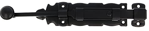 Amig - Perno di sovrapposizione nero in acciaio con albero in zamak adatto per essere posizionato come fermo di sicurezza sulle finestre - 300 x 35 mm · Viti incluse