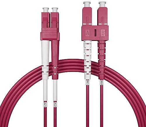 nexinex cavo in fibra ottica OM4 da LC/UPC a SC/UPC (1 cavo, 3 m) cavo patch a fibre ottiche | multimodale/multimode duplex LC/LC