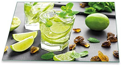 Herdabdeckplatte Abdeckung Ceranfeld Abdeckplatte Schneidebrett 1-Teilig 80x52 Lemon Grün Spritzschutz Glasplatte Ceranfeldabdeckung Schutz für Kochplatten Herdschutz Sicherheitsglas Glasschneidebrett