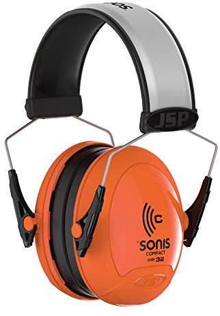 JSP Sonis Compact Low Profile Extra Visibility Adjustable Ear Defenders 32dB SNR AEB030-0B1-D00