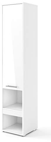 Arthauss Modern Side Cabinet With Drawer in White Gloss For Vertical Wall Beds