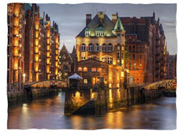 fotobar!style Fleecedecke klein ca. 135 x 100 cm Hamburg - Speicherstadt