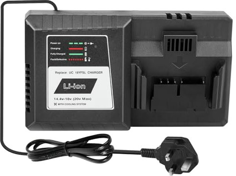 ASUNCELL 14.4V/18V Li-Ion Battery Charger for Hitachi UC18YFSL UC18YSL3 UC18YKSL UC18YRL UC18YRSL Compatible with Hitachi BSL1815 BSL1815X BSL1820 BSL1825 BSL1830 BSL1840 BSL1850 BSL1860 etc